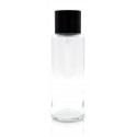 Botella de cristal funcional con tapón negro personalizada